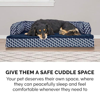 Furhaven Orthopedic Dog Bed for Large Dogs w/ Removable Bolsters & Washable Cover 95 lbs