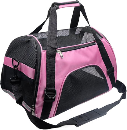 Pet Carrier Airline Approved Cat Carrier Dog Carrier for Medium Small Cats Small Puppy Kitten,Dog Cat Pet Travel Carrier (Medium, Pink)