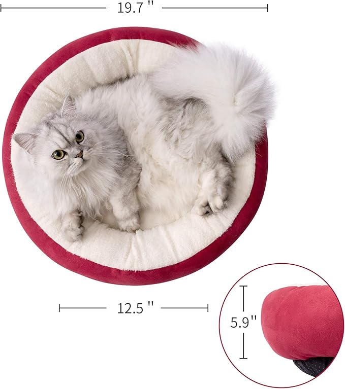 Love's cabin Round Donut Cat and Dog Cushion Bed 20in Pet