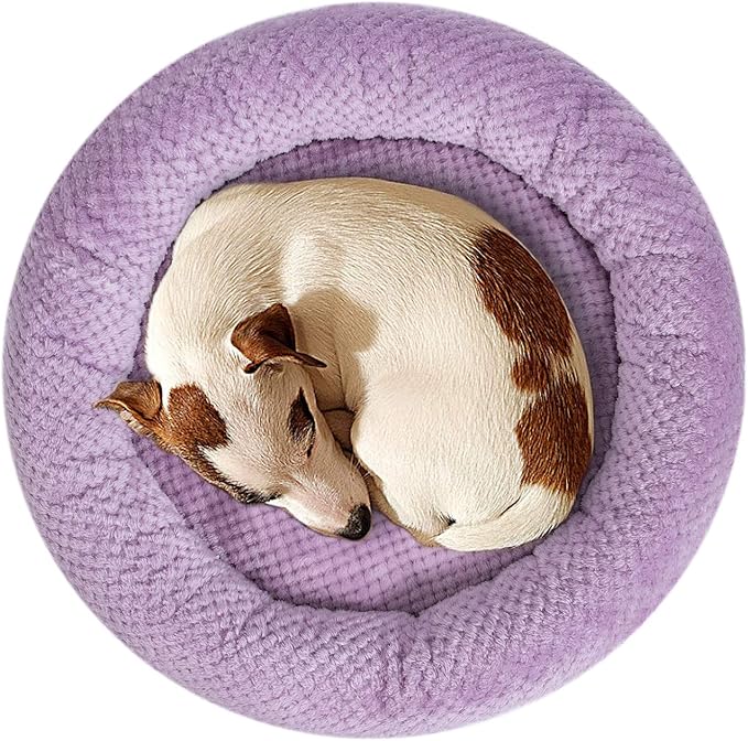 WONDER MIRACLE Fuzzy Deluxe Pet Beds (24" x 24", Lavender)