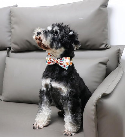Unique Style Paws Cotton Dog Collar with Bow