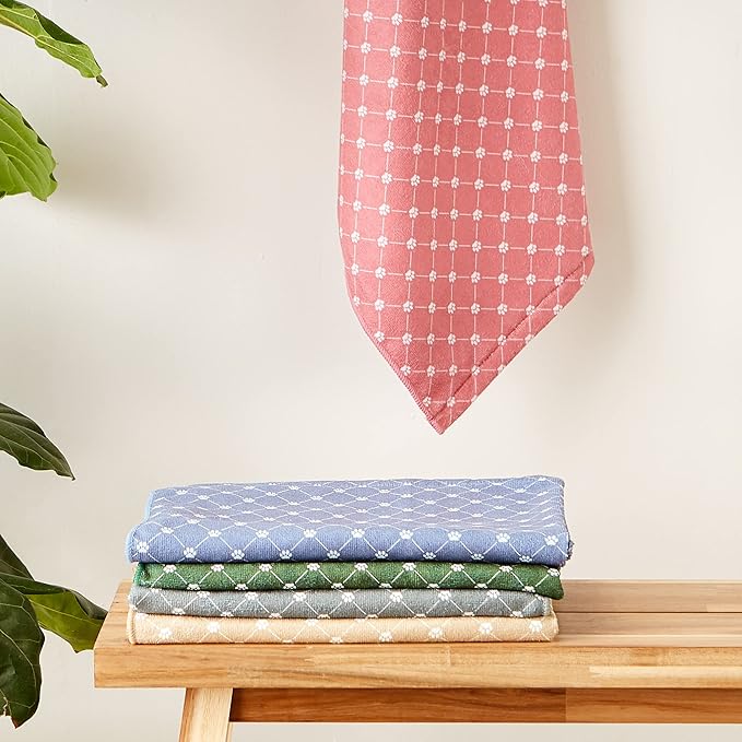 Bone Dry Pet Grooming Towel Collection Absorbent Microfiber X-Large 41x23.5", Trellis