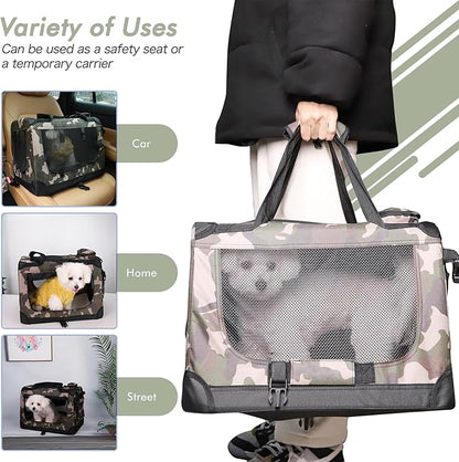 Pet Carrier Airline Approved Pet Carrier 23.7x16.6x17.3 Inches Dog Carriers for Small Dogs Cat Carriers for Medium for Small Cats and Dogs with Locking Safety Zippers and Anti-Scratch Mesh（Camouflage）