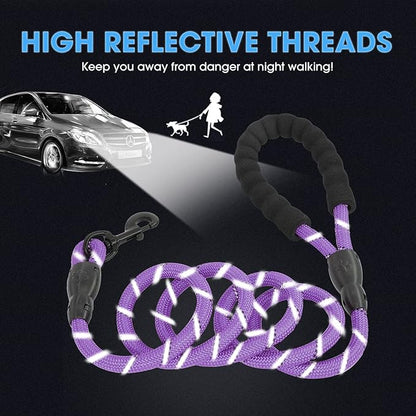 BAAPET 2/4/5/6 FT Dog Leash with Comfortable Padded Handle and Highly Reflective Threads for Small Medium and Large Dogs (5FT-1/2''