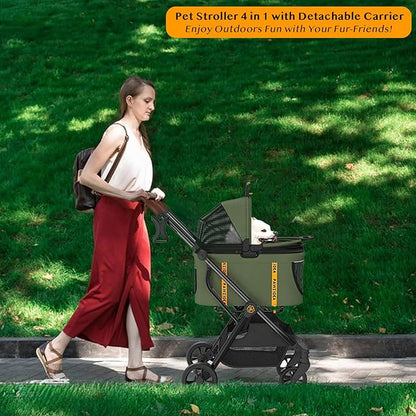 PAWZIDEA Cat Stroller 4 in 1