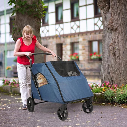 Dog Stroller Pet 4 Wheels,