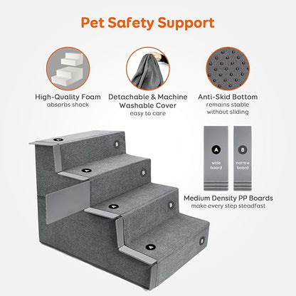 Dog Stairs & Steps for Small Dogs Cats 4-Step (18''