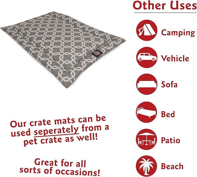 36" Links Gray Crate Dog Bed Mat By Majestic Pet Products