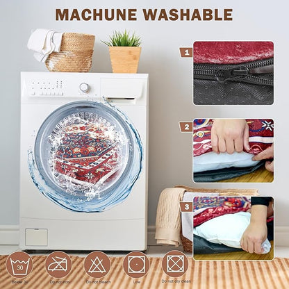 SCENEREAL Dog Crate Mat for Small Medium Large Dogs 27" x 42", Red