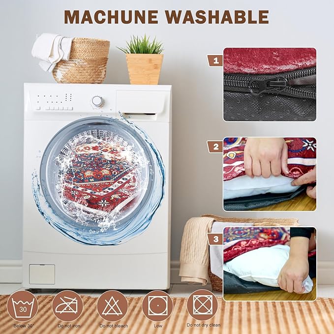 SCENEREAL Dog Crate Mat for Small Medium Large Dogs 29" x 48", Red