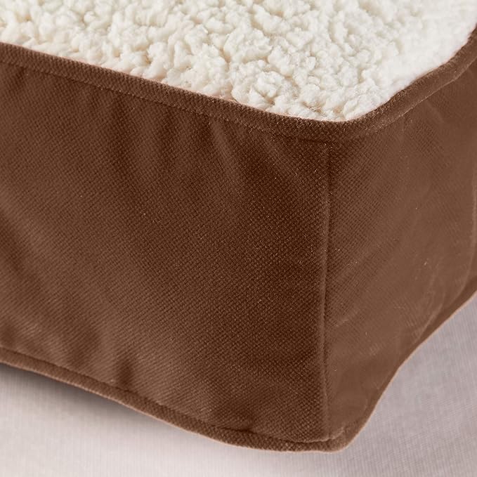 Buster Deluxe Reversible Pillow Style Sherpa Dog Bed (24 x 18 in.)