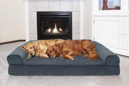 Furhaven Orthopedic Dog Bed for Large Dogs w/ Removable Bolsters & Washable Cover 125 lbs
