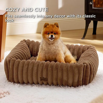 Bedsure Cute Dog Bed for Small Medium Dogs 25x21x7inches, Copper