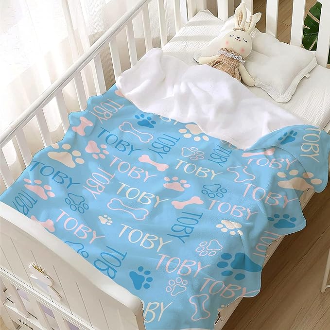 Personalized Dog Blankets Dog Paw Print Blanket Puppy Blanket 40"x30" for