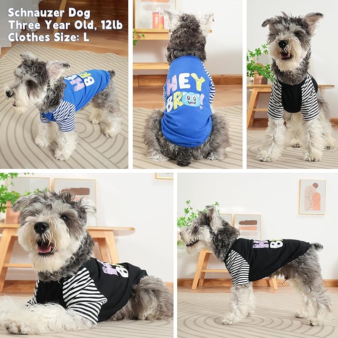 Dog Summer Shirts with Striped Sleeves Dog Cotton (2PCS) XL