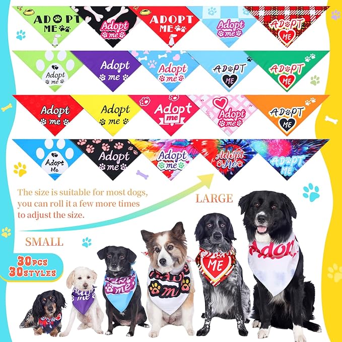 30 Pcs Adopt Me Dog Bandanas Pet Bandanas