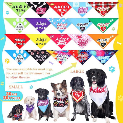 30 Pcs Adopt Me Dog Bandanas Pet Bandanas