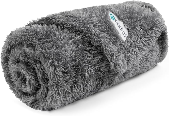 PetAmi Dog Blanket for Small Dogs Grey 24x32