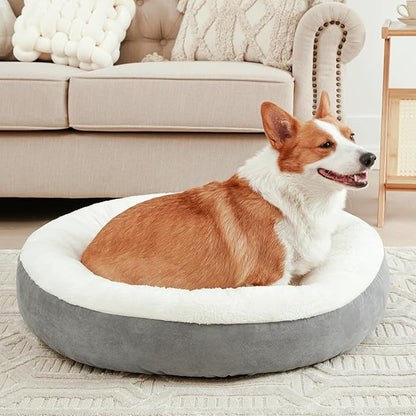 Love's cabin Round Donut Cat and Dog Cushion Bed 25in Pet