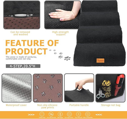 Topmart High Density Foam Dog Steps 4 Tiers