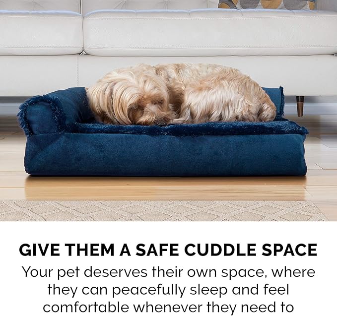 Furhaven Cooling Gel Dog Bed for Large Dogs w/ Removable Bolsters & Washable Cover 125 lbs