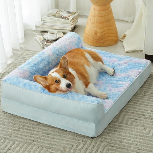 BFPETHOME Orthopedic Dog Beds for Large Dogs-Waterproof Sofa Dog Bed with Removable Washable Cover