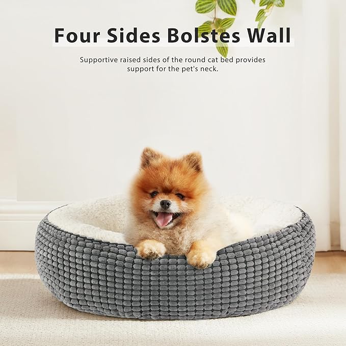 Love's cabin Round Donut Cat and Dog Cushion Bed 20in Pet