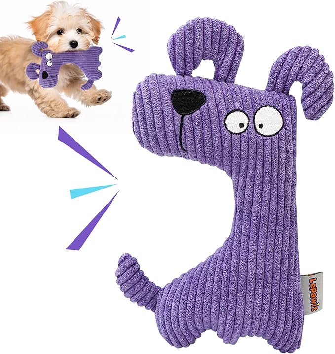 Squeaky Dog Toys, Cute Plush Toy for Dogs Indoor Play, Interactive Dog Toys with Non-Shedding Material for Small and Medium Dogs - Dog