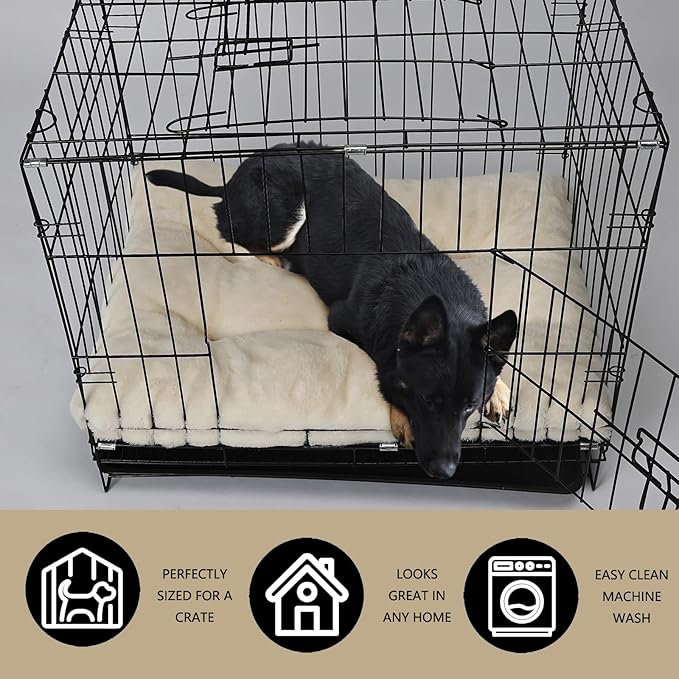 nononfish Large Dog Crate Pads 48 x 30 Washable with Anti-Slip Bottom fit Metal Dog Crates or Kennel 48inch Kennel