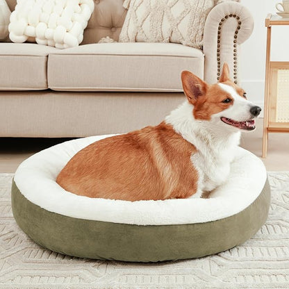 Love's cabin Round Donut Cat and Dog Cushion Bed 25in Pet