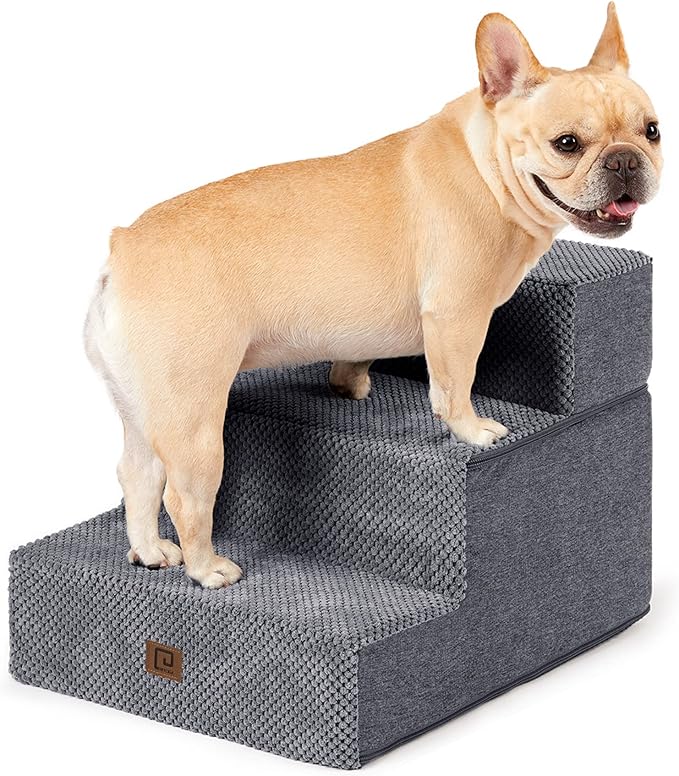 EHEYCIGA Dog Stairs for Small Dogs 13.5" H 3-Step Dog