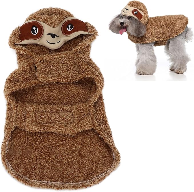 GLOGLOW Halloween Pet Hoodie Costume, Dog Cosplay Costumes Sloth Funny Pet Halloween Suit Dog Halloween Costume Cat Halloween Costume for Dogs and Cats