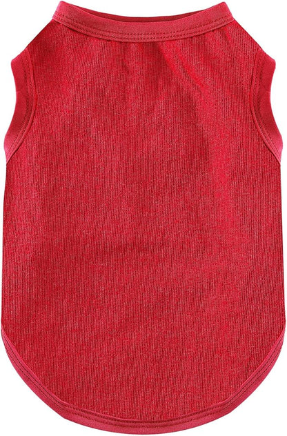 Dog Shirt Vest Clothes for Small Dogs Boy Girl Summer Solid Stretchy Puppy T-Shirts Soft Cool Breathable Lightweight Dog Sweatshirt Pet Cat Outfit