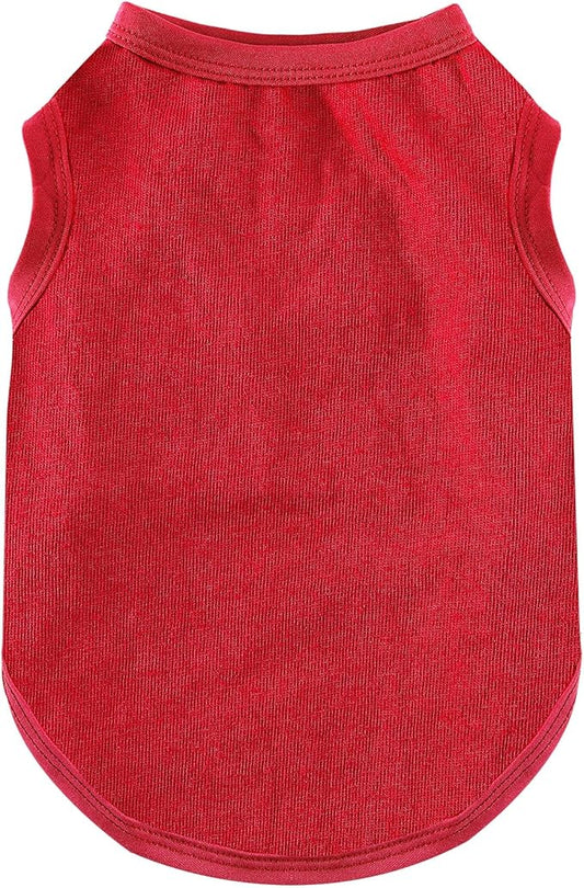 Dog Shirt Vest Clothes for Small Dogs Boy Girl Summer Solid Stretchy Puppy T-Shirts Soft Cool Breathable Lightweight Dog Sweatshirt Pet Cat Outfit