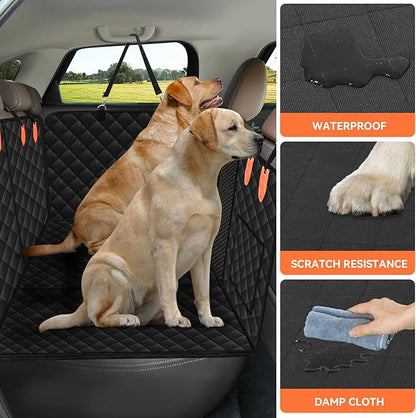 Car Back Seat Extender for Dogs Hard Bottom Car Seat Cover for Dogs, Support 400lbs,Dog Car Seat Cover with Hard Bottom Dog Car Seat Bed, Dog Backseat Hammock Seat for Cars, SUVs, Trucks