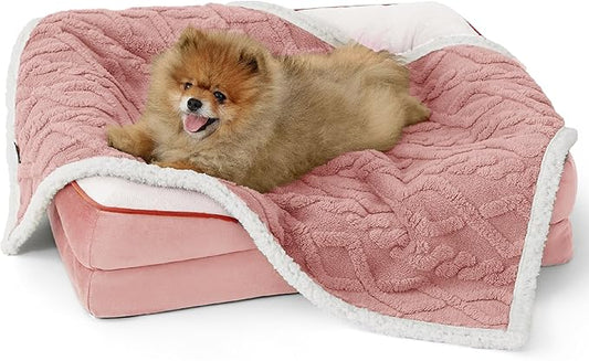 Bedsure Waterproof Dog Blankets for Small Dogs 25"x35", Pink