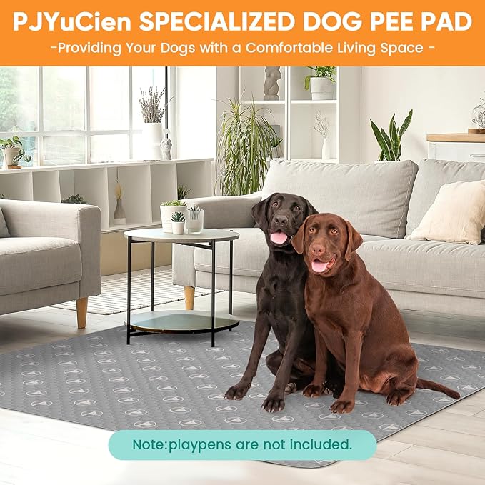 PJYucien Reusable Pee Pads for Dogs ,55" x 55" Washable 24'' Width 8 Panels