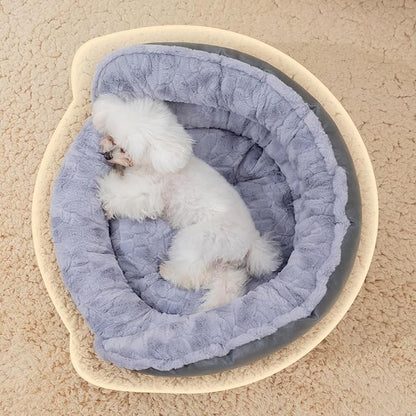 Jiupety Cute Round Dog Beds for Small Dogs 24in Pet 24lbs, Washable