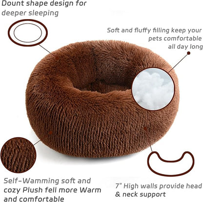 Calming Dog Bed for Cats and Small Dogs 19.7'')