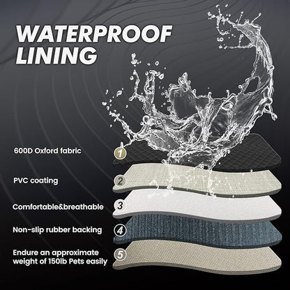 Dog Car Seat Cover for Back Seat with Hard Bottom