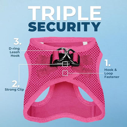 Voyager Step-in Air Dog Harness - All Weather Mesh Step in Vest Harness for Small and Medium Dogs and Cats by Best Pet Supplies - Harness (Fuchsia), L (Chest: 18-20.5")