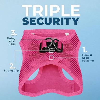 Voyager Step-in Air Dog Harness - All Weather Mesh Step in Vest Harness for Small and Medium Dogs and Cats by Best Pet Supplies - Harness (Fuchsia), XL (Chest: 20.5-23")