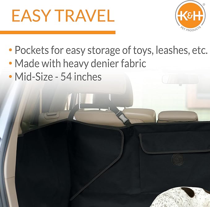 K&H Pet Products Quilted Cargo Cover Black Standard/Mid-Size 54 Inches