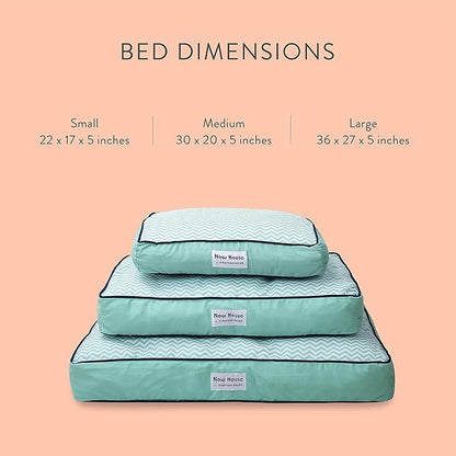 Now House for Pets by Jonathan Adler Teal Chevron Dog Bed 22x17x5 inches, 25lbs)