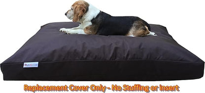 Dogbed4less Medium Large 1680 Ballistic Heavy Duty Dog Pet Bed External Zipper Duvet Cover - Replacement cover only, 37X27X4 Inches, Seal Brown