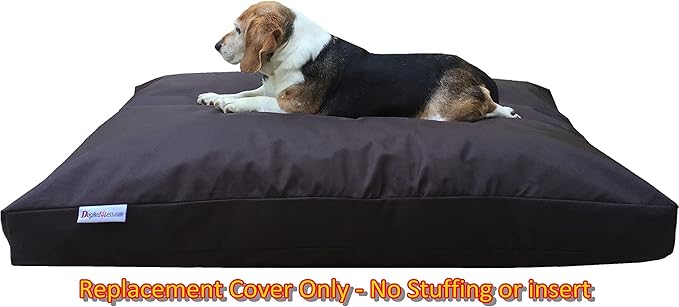 Dogbed4less Small Medium 1680 Ballistic Heavy Duty Dog Pet Bed External Zipper Duvet Cover - Replacement cover only, 35X20X4 Inches, Seal Brown