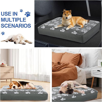 BALAPET Dog Bed Covers,Waterproof Dog Bed Cover Pet Bed Cover with Lovely Dog Paw Print and Double-Sided Usable Design Replacement Machine Washable Pet Hair Easy to Remove,for Dog/Cat, Cover Only