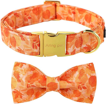 ARING PET Fall Dog Collar-Cute Yellow Dog Collar with Bow