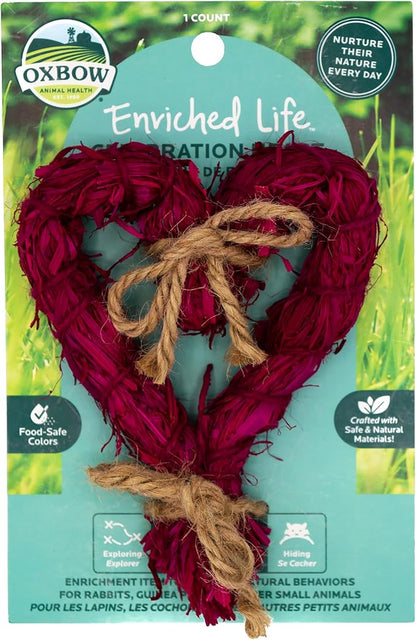 Oxbow Enriched Life Celebration Heart - Small Pet Toy - Perfect for Rabbits, Guinea Pigs, Hamsters