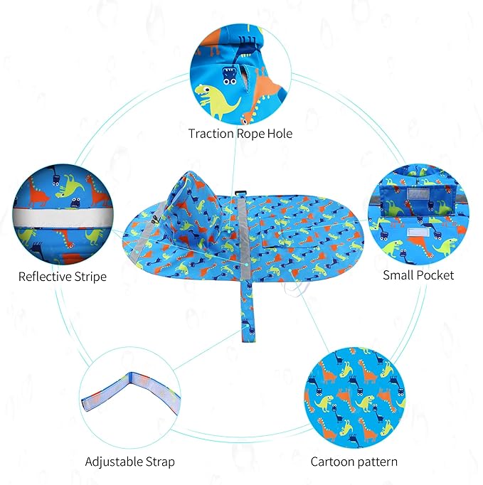 NACOCO Large Dog Raincoat Adjustable